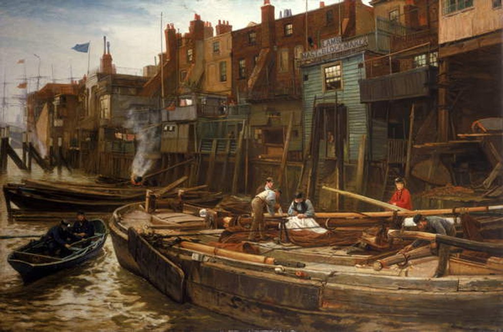 Detail of London River - The Limehouse Barge-Builders, 1877 by Charles Napier Hemy