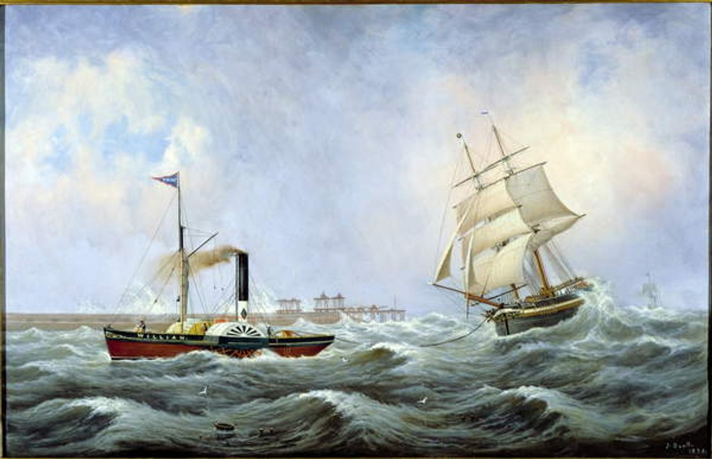 Detail of The Brig 'Brotherly Love' and Tug 'William', 1875 by John Scott