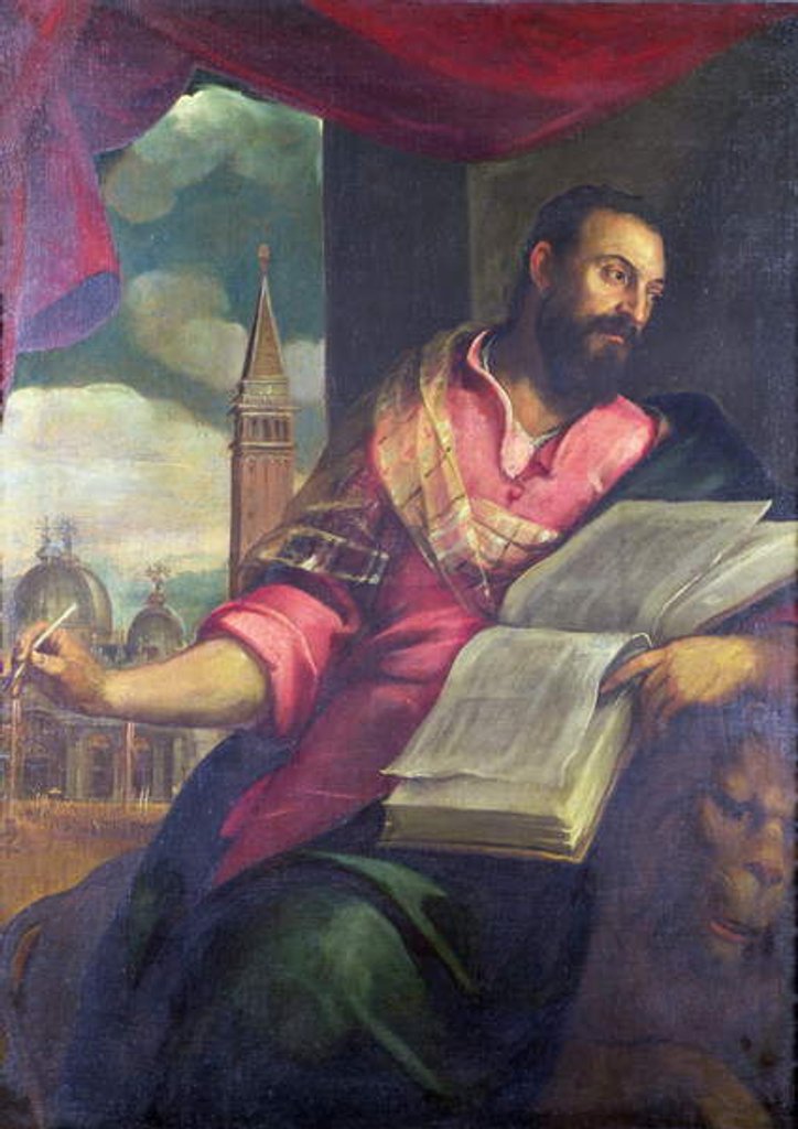 Detail of St. Mark by Palma Il Giovane