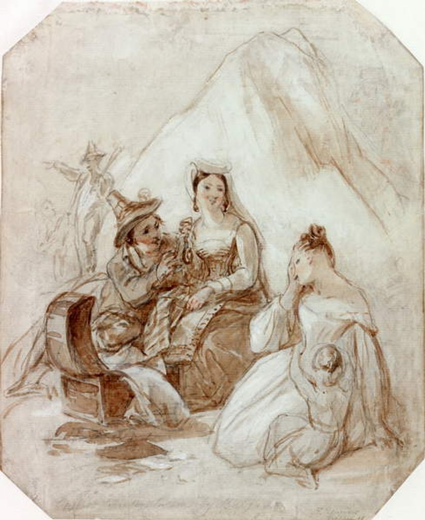 Detail of English Travellers Taken by Brigands by Thomas Uwins