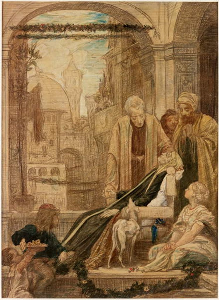 Detail of Study for 'The Death of Brunelleschi' by Frederic Leighton