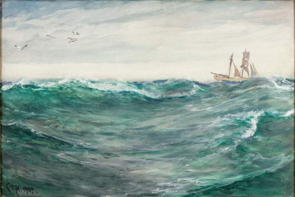 Detail of Off Fowey; Wind Westerly by Charles Napier Hemy