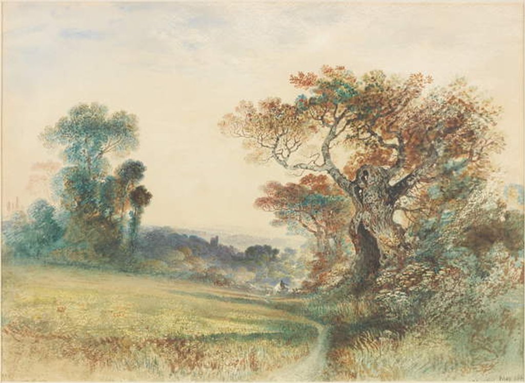 Detail of Landscape with Figures on a Stile by John Martin