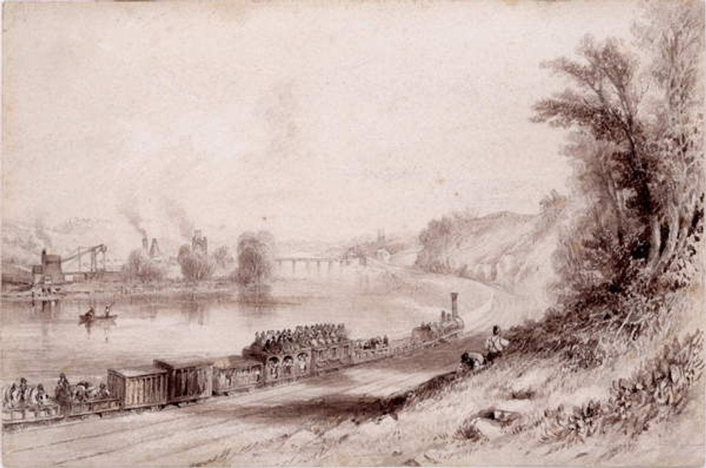 Detail of The River Wall at Wylam Scars by John Wilson Carmichael