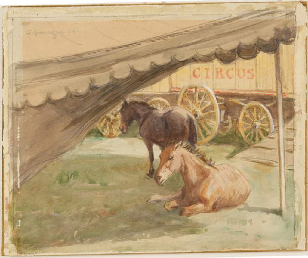 Detail of Two Horses Resting, 1884 by John Atkinson