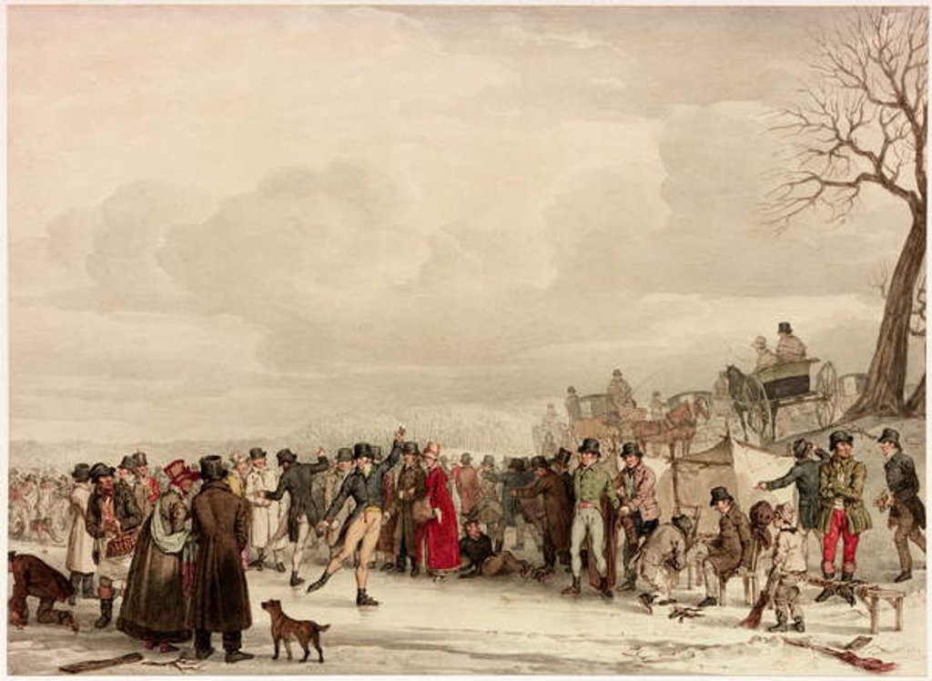 Detail of Skating, 1810 by John Augustus Atkinson
