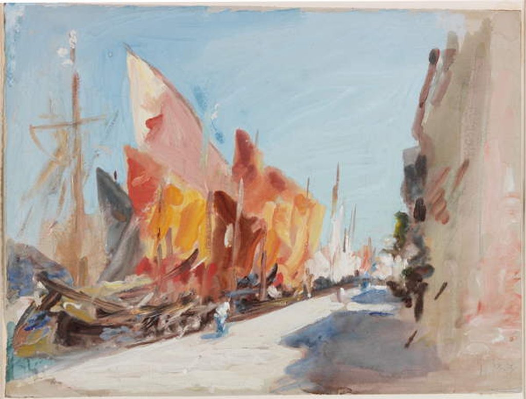 Detail of Chioggia, Boats at Quay by Hercules Brabazon Brabazon