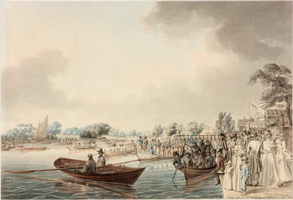 Detail of Rowing Match at Richmond, Surrey by Robert Cleveley