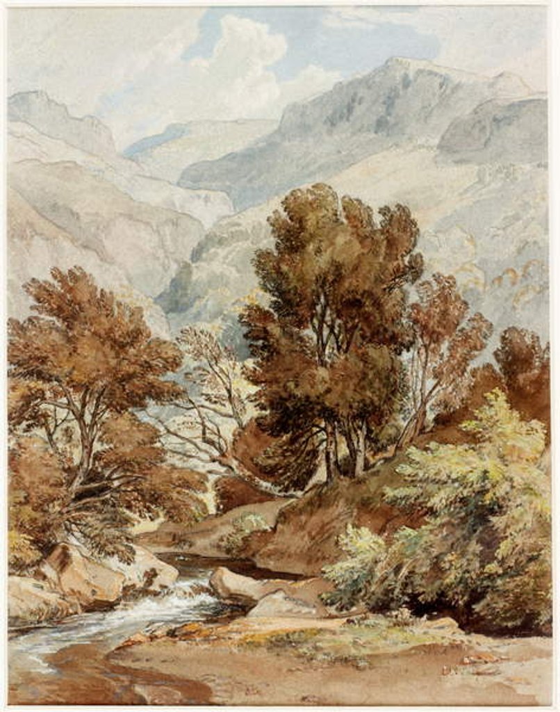 Detail of View from Shore of Keswick Lake by Ramsay Richard Reinagle