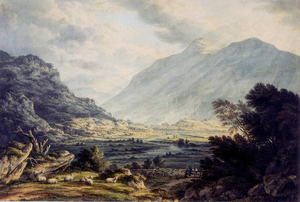 Detail of Near Capel Curig, with a view of Mount Snowdon, Wales by John Glover
