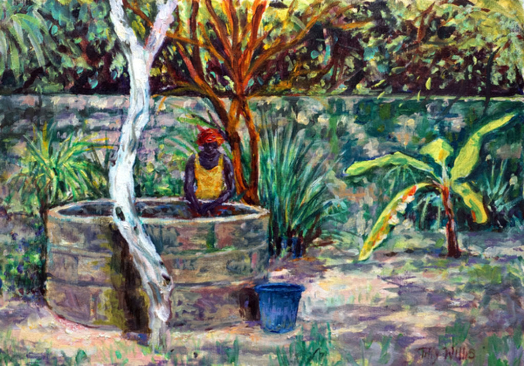 Detail of The Garden Well,2017,oil by Tilly Willis