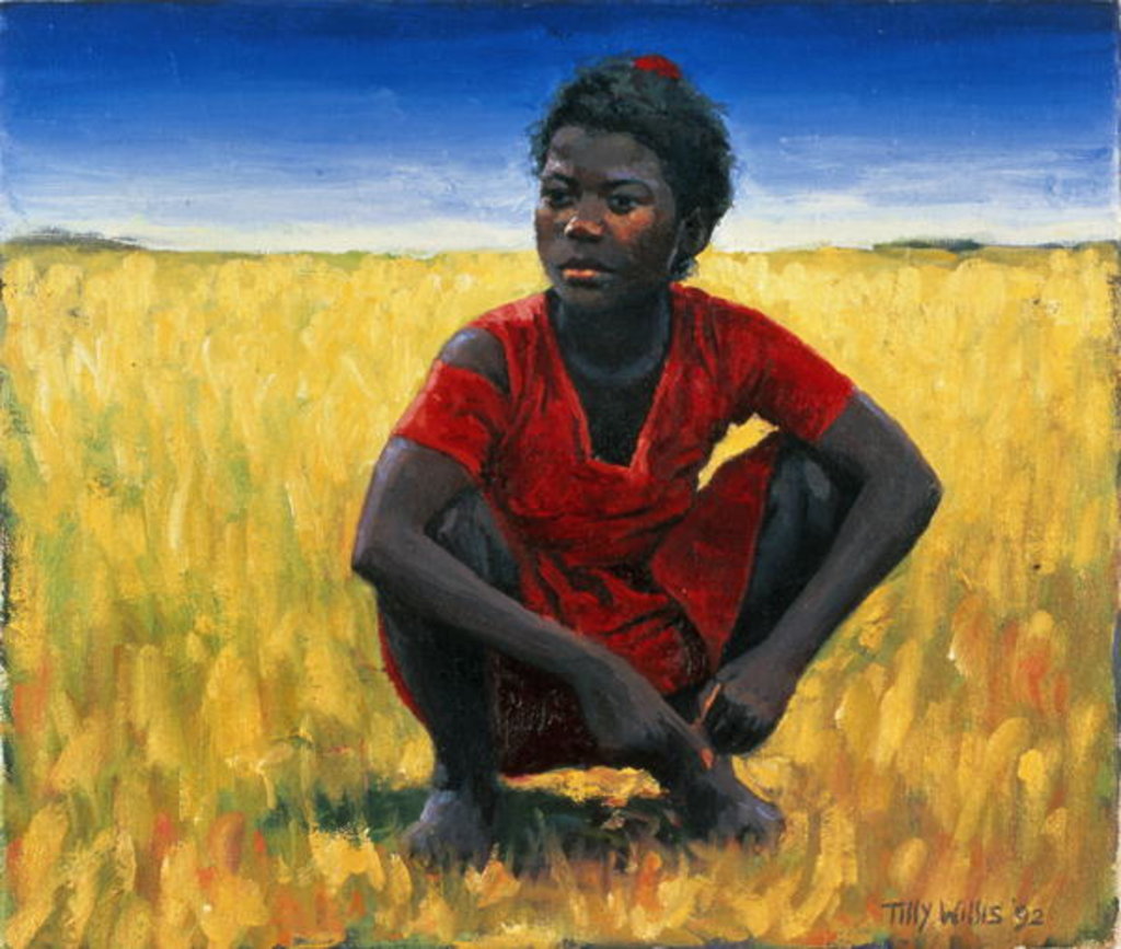 Detail of Girl in Red, 1992 by Tilly Willis