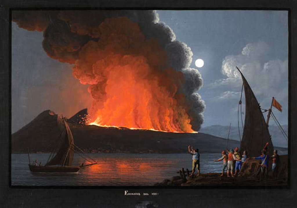 Detail of Vesuvius, eruption of 1810 by Italian School