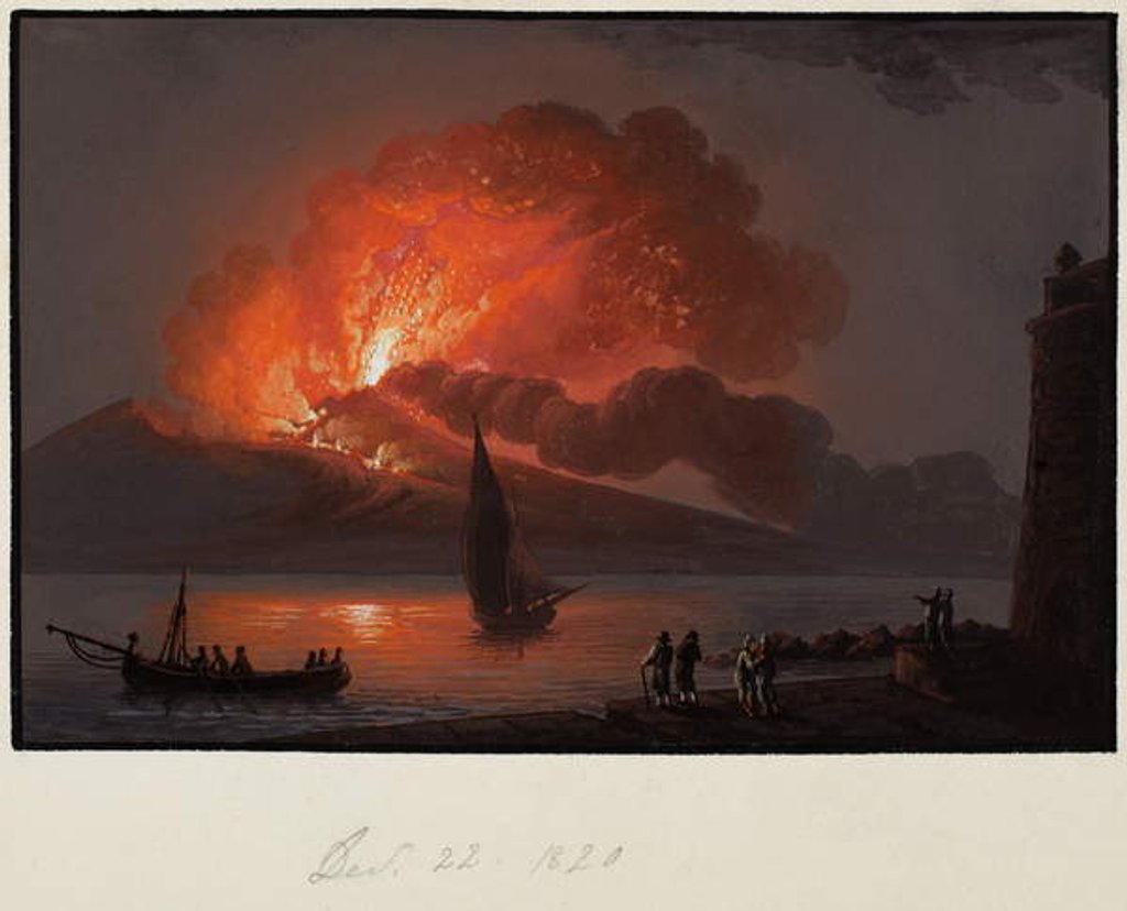Detail of Vesuvius, December 22nd 1820 by Italian School