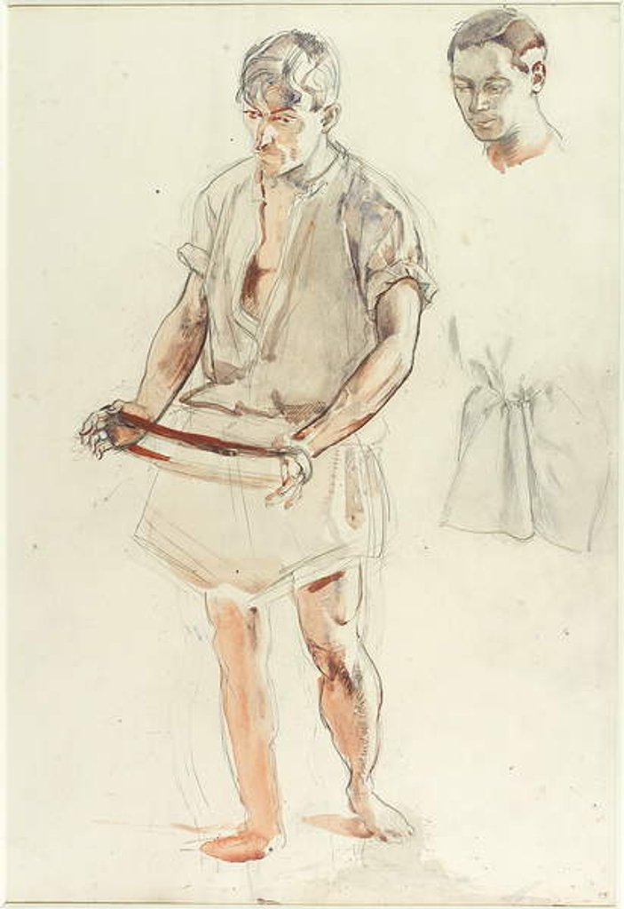 Detail of Man Standing: Studies of Head and of Shirt by Henry Tonks