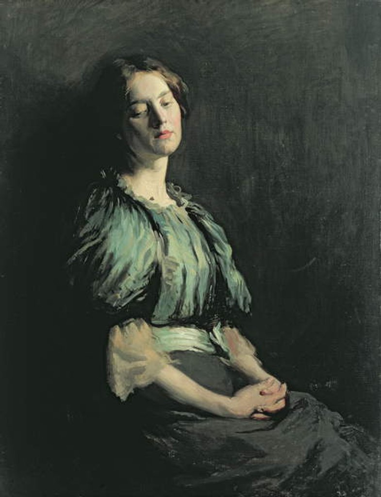 Detail of Portrait of a Girl Wearing a Green Dress, 1899 by William Orpen