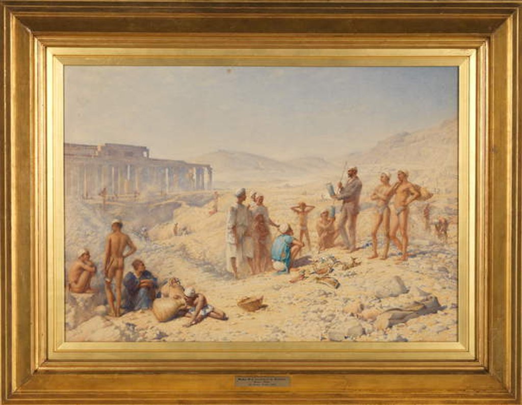 Detail of Excavating in Egypt: Professor Petrie at Thebes by Henry Wallis
