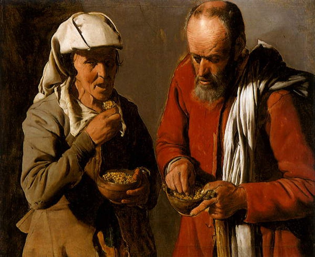 Detail of Peasant Couple Eating, 1621 by Georges de la Tour