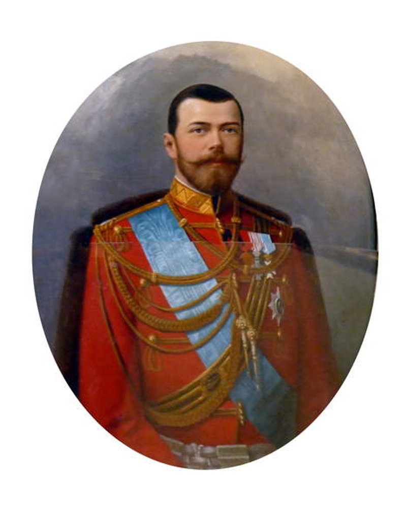 Detail of Nicholas II or Nikolai II by Russian School