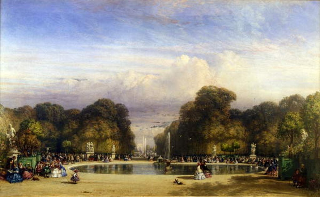 Detail of The Tuileries Gardens, Paris, 1858 by William Wyld