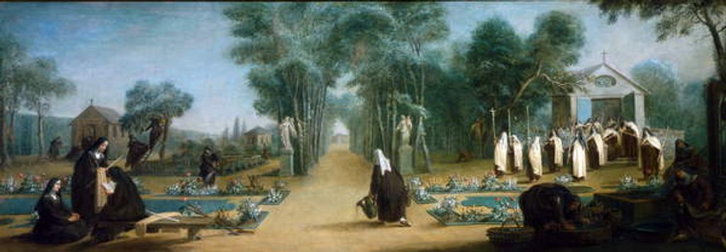 Detail of Convent garden and shrine, France, c.1870 by French School