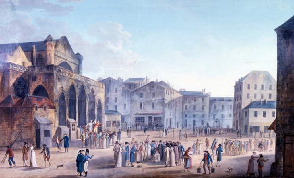 Detail of Street scene at St Germain, Paris, 1789 by Thomas Naudet