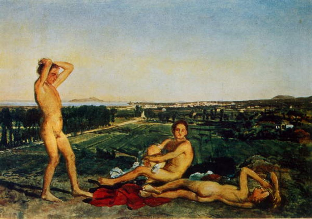 Detail of On the Shore of the Bay of Naples, 1850 by Aleksandr Andreevich Ivanov