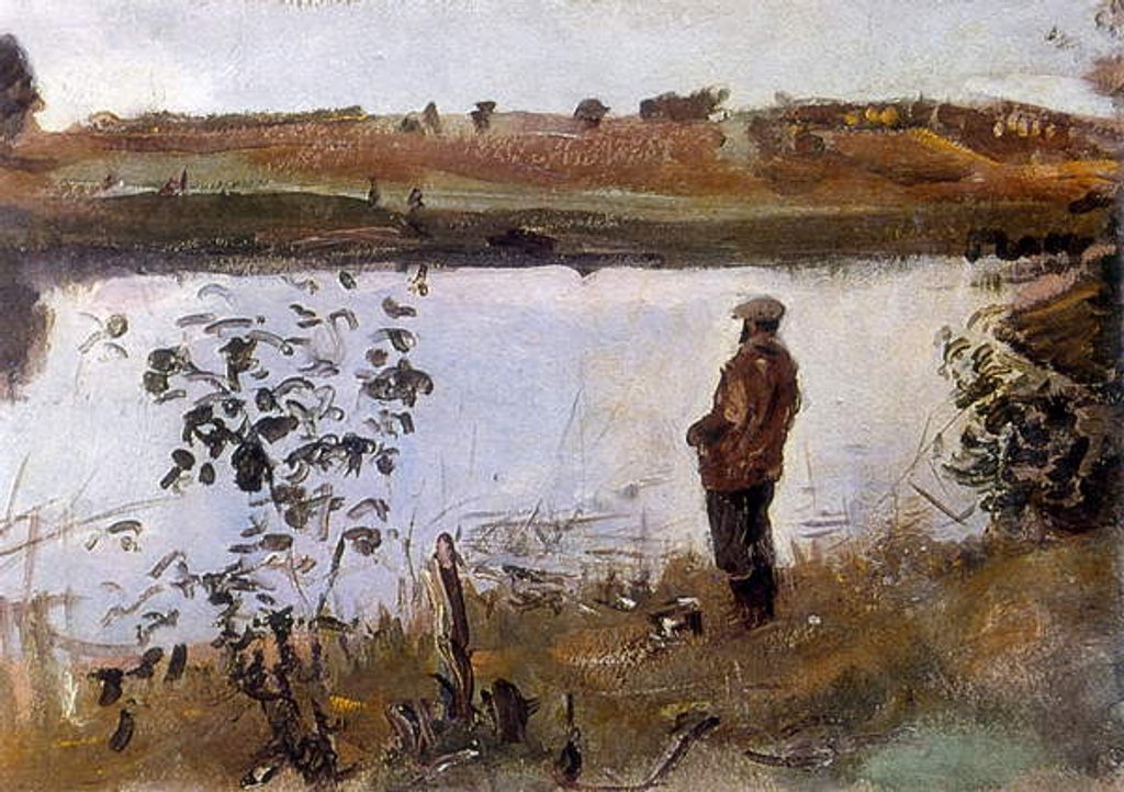 Detail of Artist Konstantin Korovin on the river Bank, 1894 by Valentin Aleksandrovich Serov