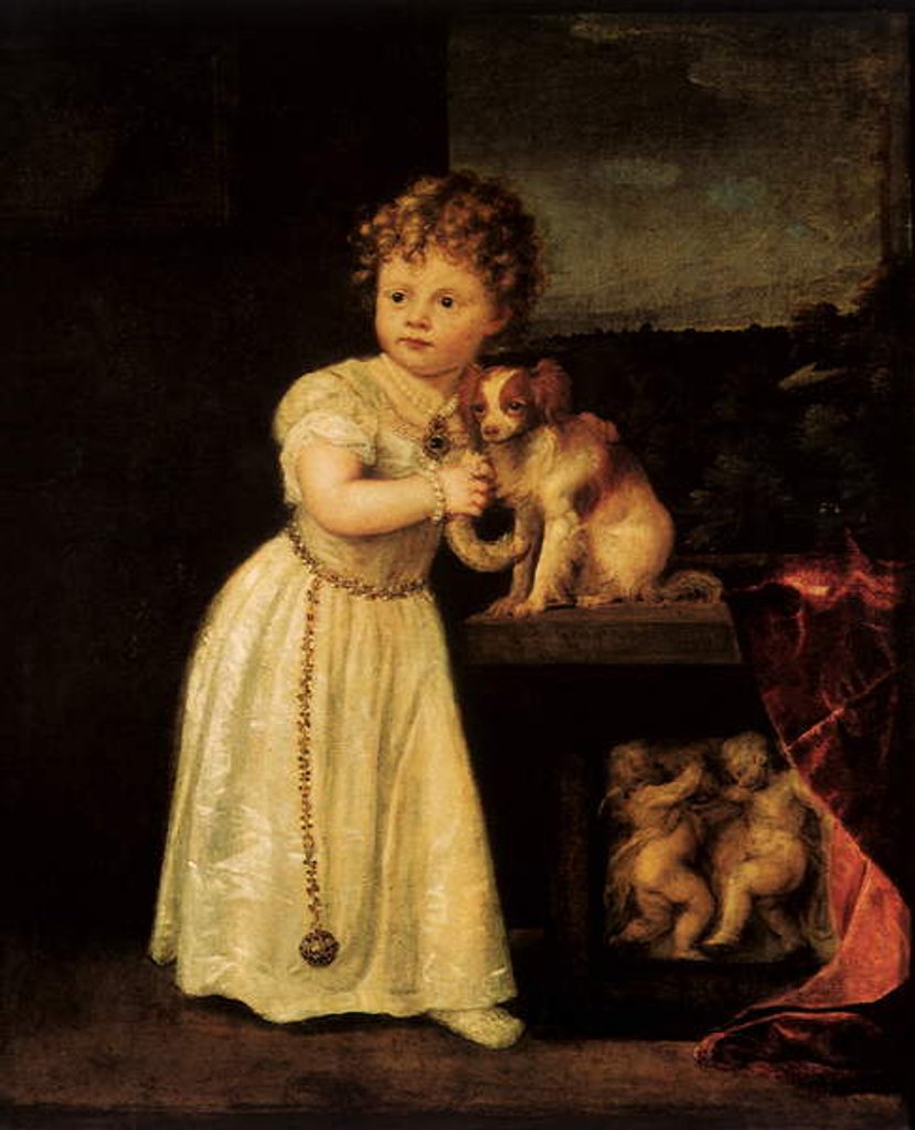 Detail of Portrait of Clarissa Strozzi, 1542 by Titian (c.1488-1576)