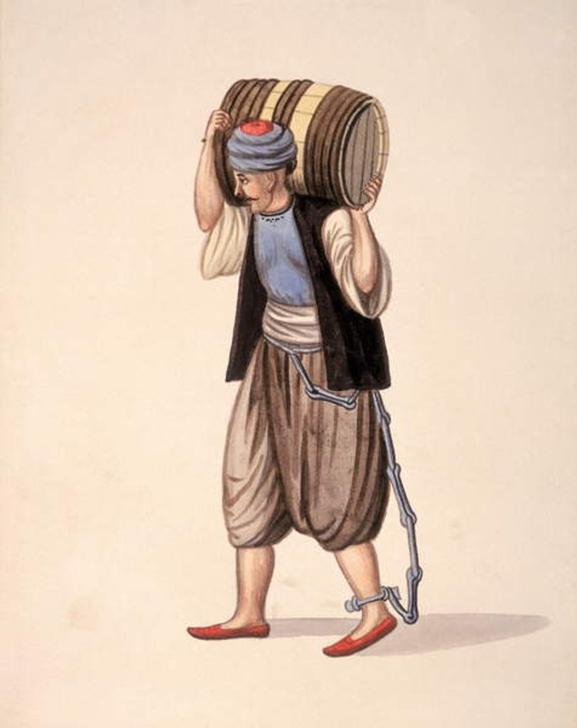 Detail of Prisoner in Chains, Ottoman period, third quarter of 18th century by Turkish School