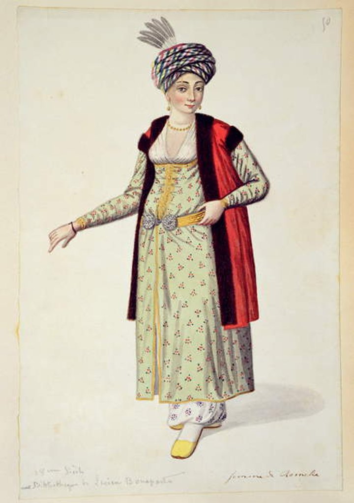 Detail of Woman from Rumelia, Ottoman period, third quarter of 18th century by French School