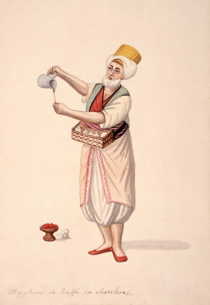 Detail of Coffee Seller, Ottoman period, third quarter of 18th century by French School