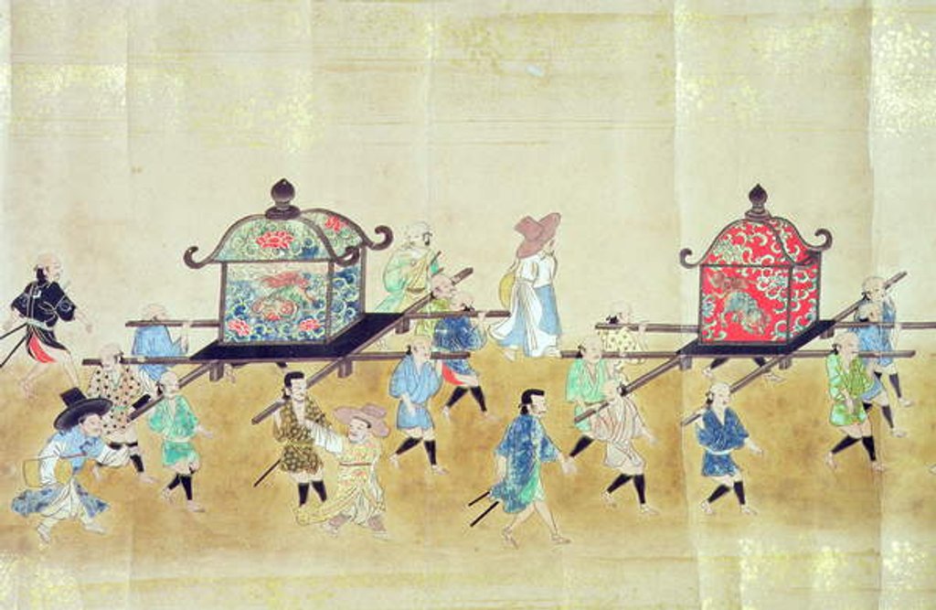 Detail of Part of the Sixth Korean Embassy to Japan at the time of Tokugawa Ietsuna's succession in 1651 by Japanese School
