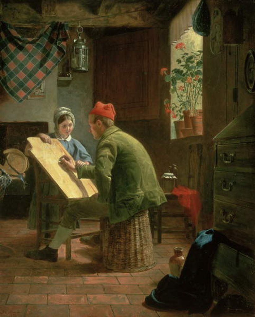 Detail of The Writing Lesson, 1855 by James Collinson