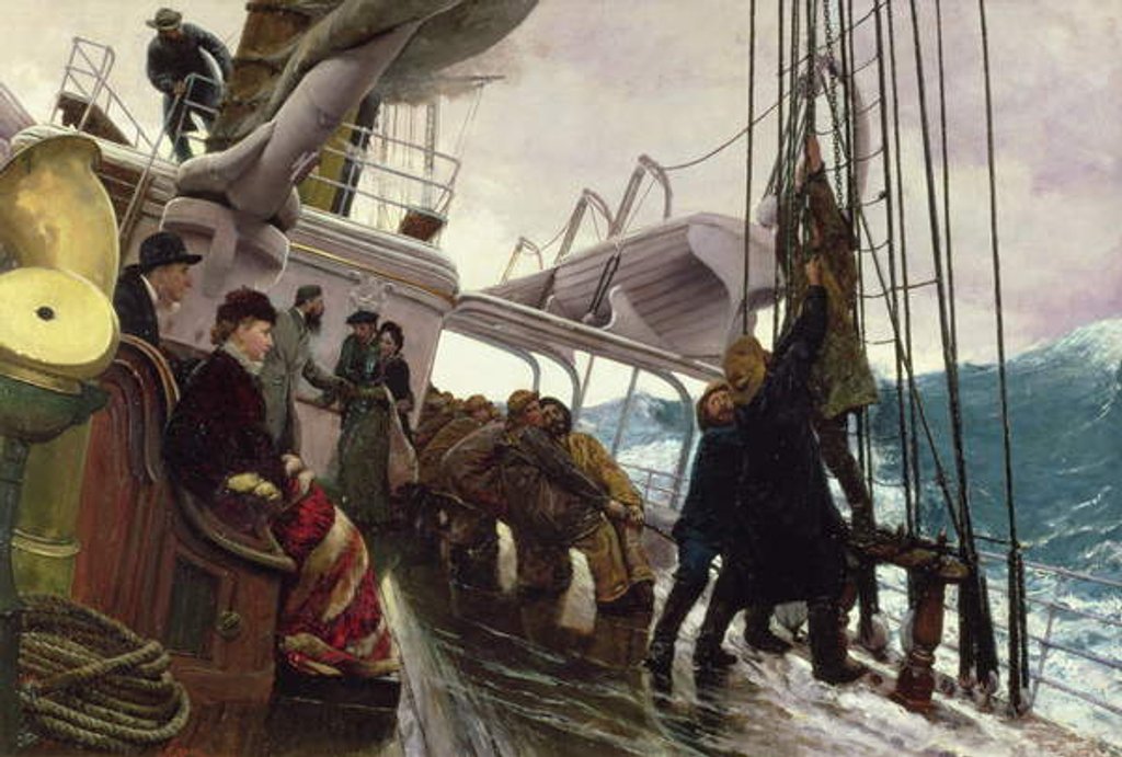 Detail of Binding Sail After a Gale, 1881 by Alfred Edward Emslie