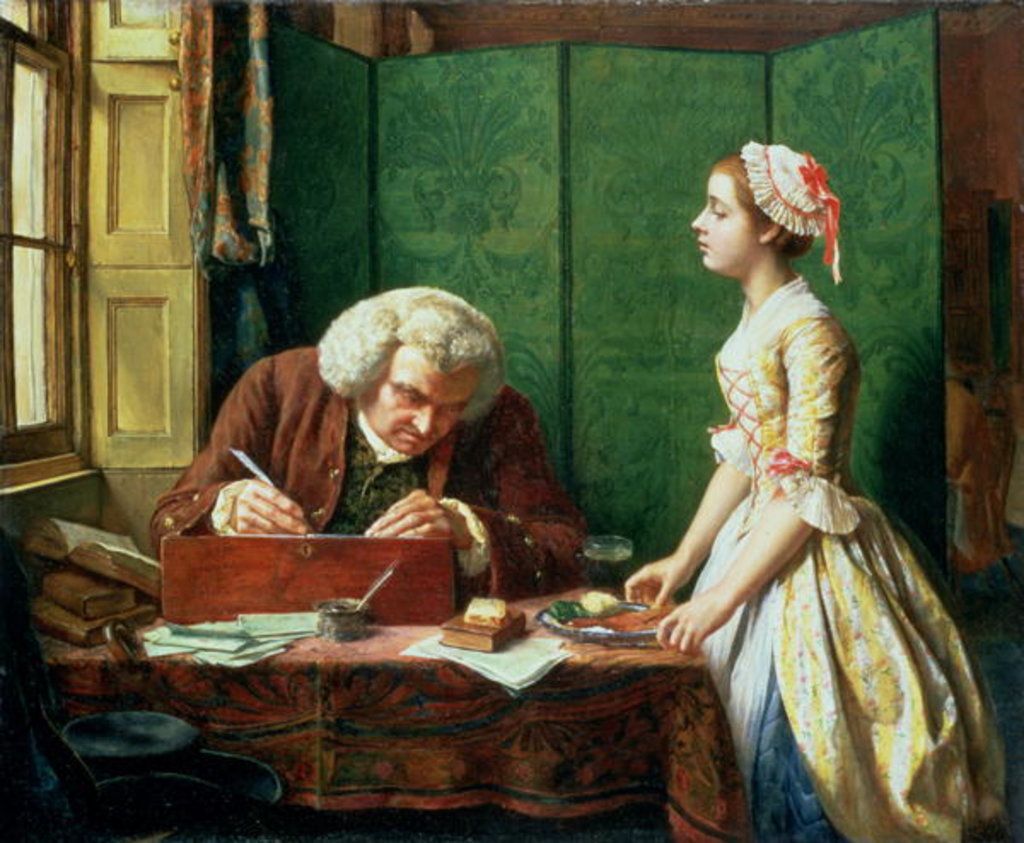 Detail of Dr Johnson at Cave's the Publisher, 1854 by Henry Wallis