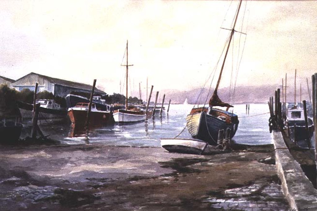 Detail of Gillingham Pier on the Medway by Vic Trevett