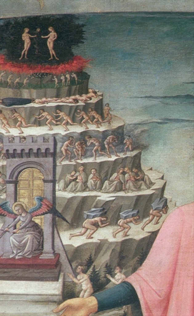 Detail of Dante and his poem the 'Divine Comedy', 1465 by Domenico di Michelino