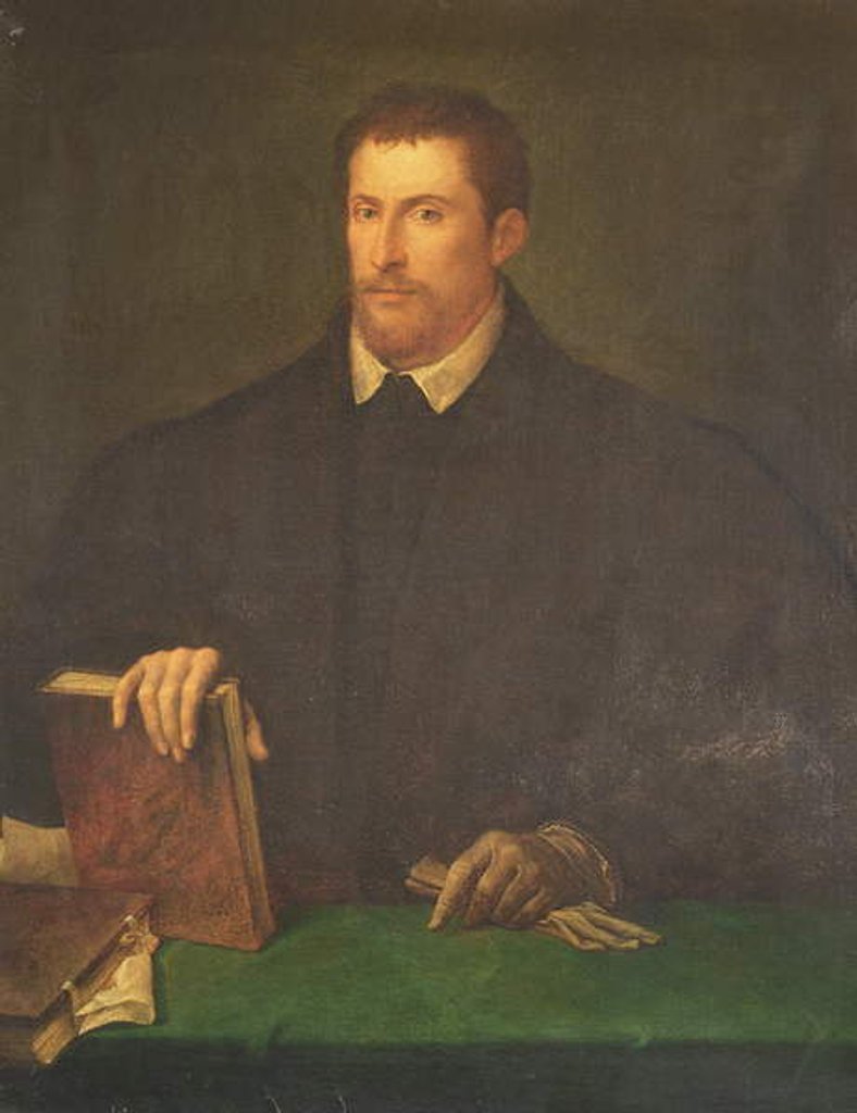 Detail of Ippolito Riminaldi, c.1528 by Titian