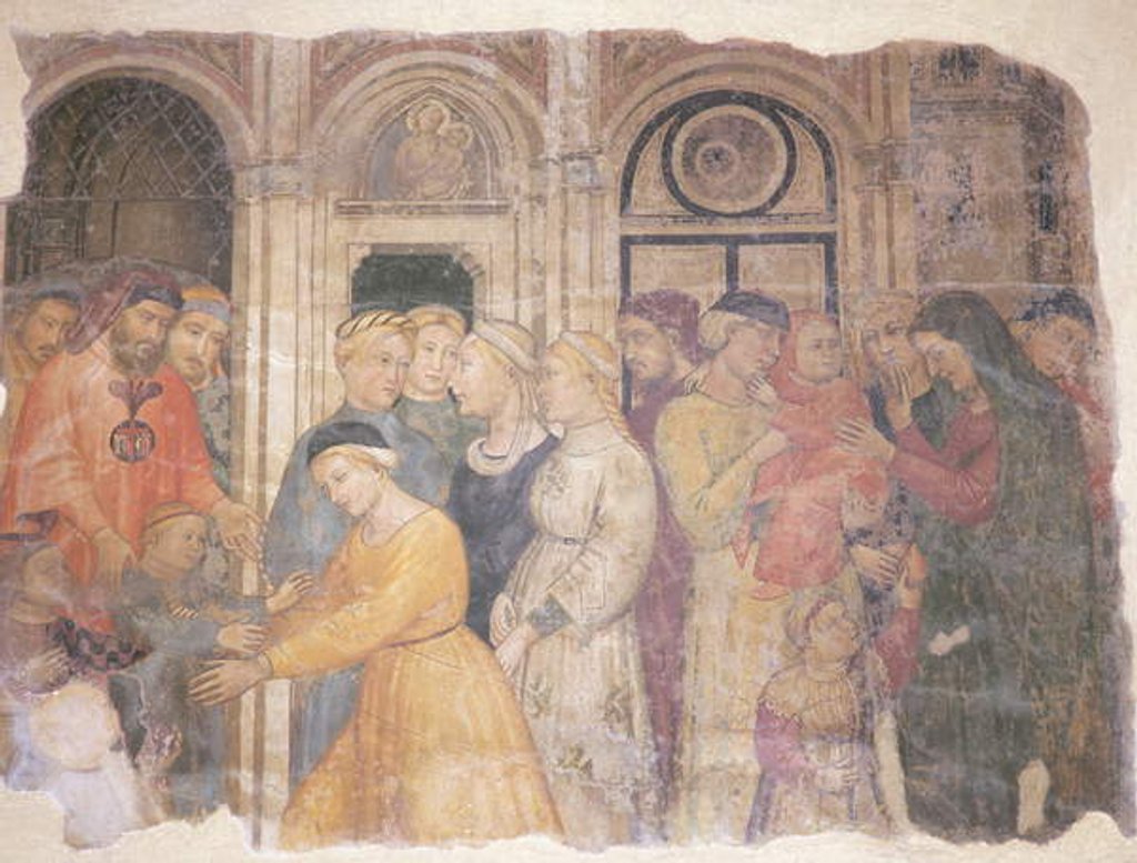 Detail of Scene from 'I capitani della Misericordia affidano alle madri i fanciulli abbandonati', 1386 by Niccolo di Pietro Gerini