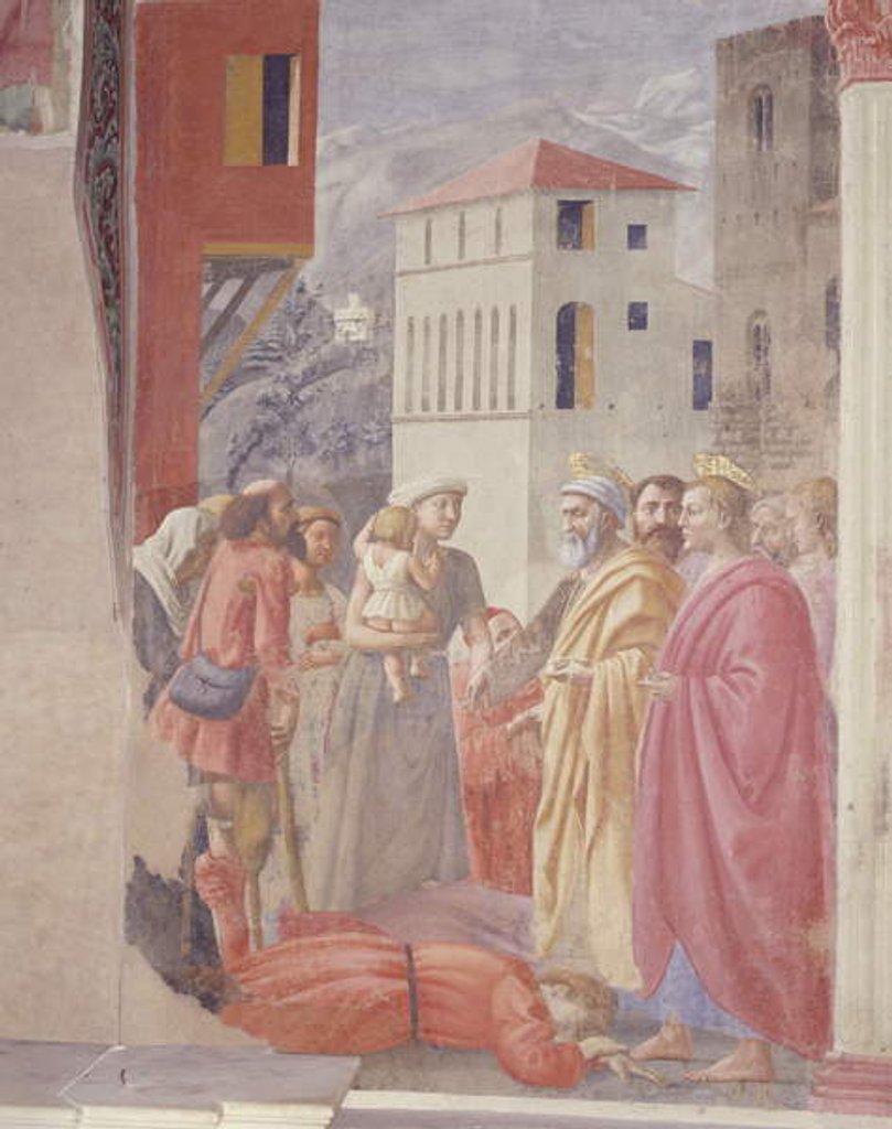 Detail of The Distribution of Alms and Death of Ananias by Tommaso Masaccio