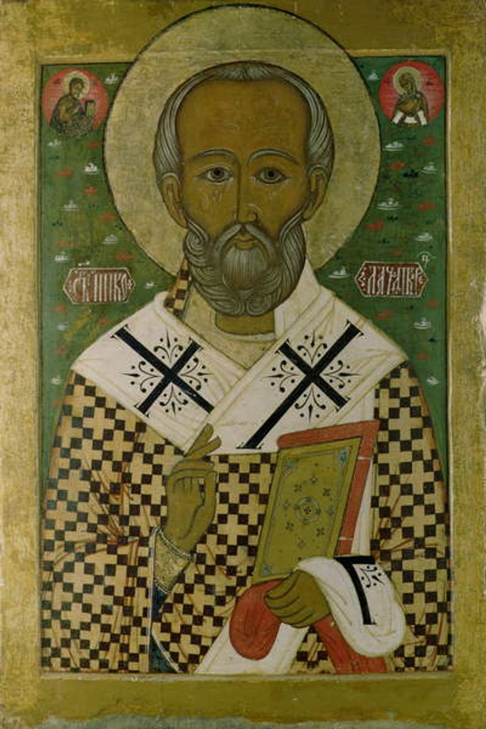 Detail of St. Nicholas by Russian School