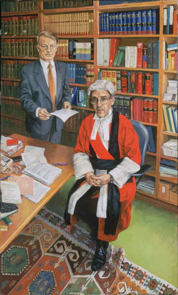 Detail of Mr Justice Moses with his Clerk John Furey, 2000 by Vincent Yorke