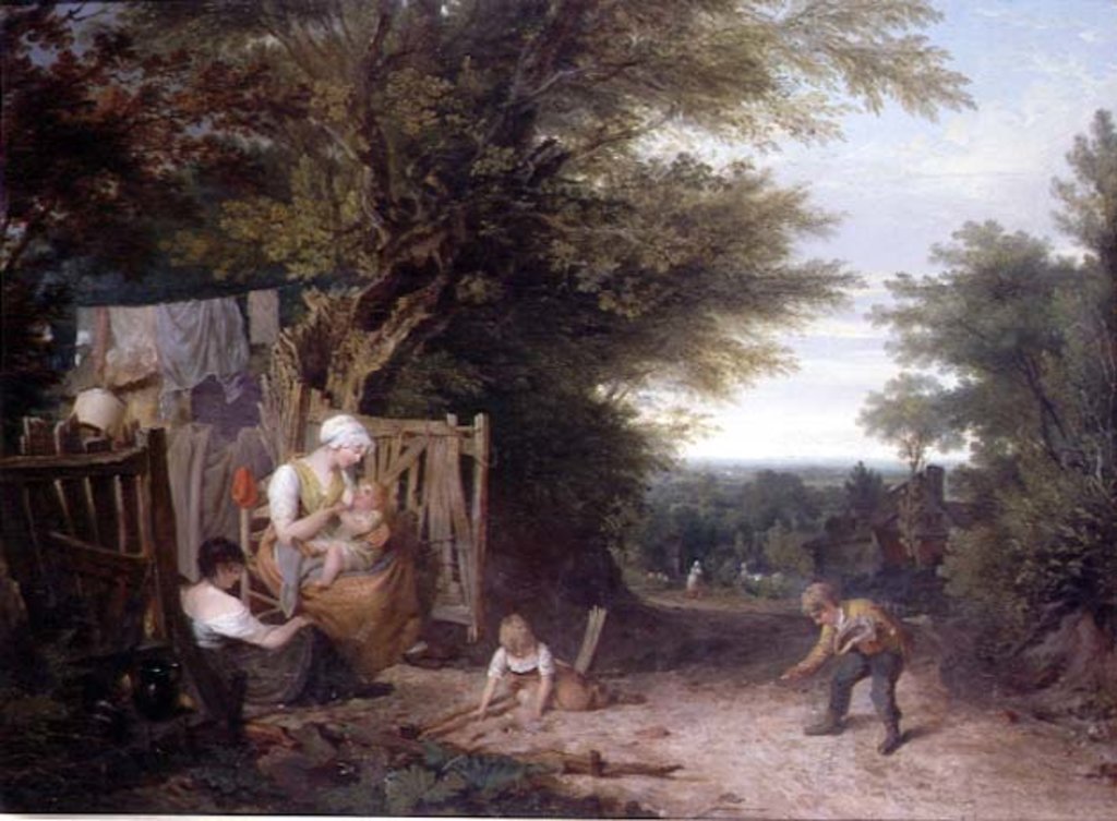Detail of At the Cottage Gate by William Collins