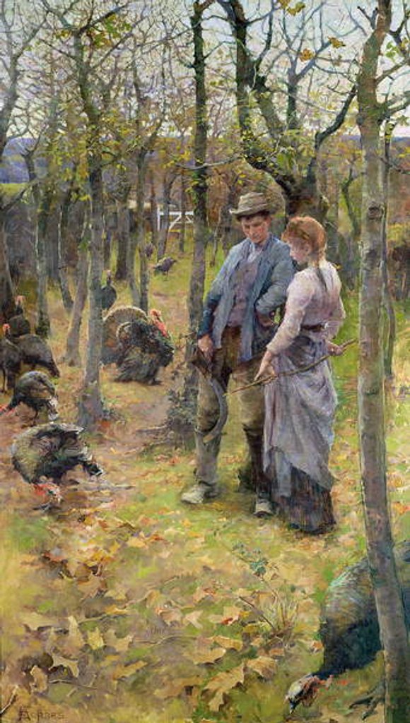 Detail of The Edge of the Woods, exh.1894 by Elizabeth Adela Stanhope Forbes