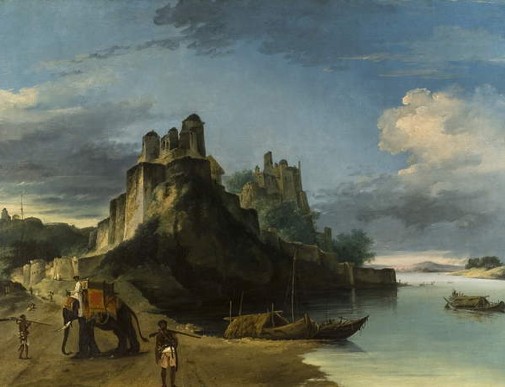 Detail of South-West Face of the Fortress of Chunur Ghur on the Ganges, Uttar Pradesh by William Hodges