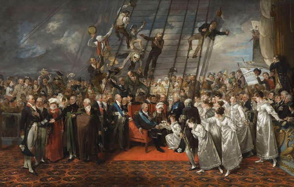 Detail of The Arrival of Louis XVIII at Calais, 1792-1819 by Edward Bird