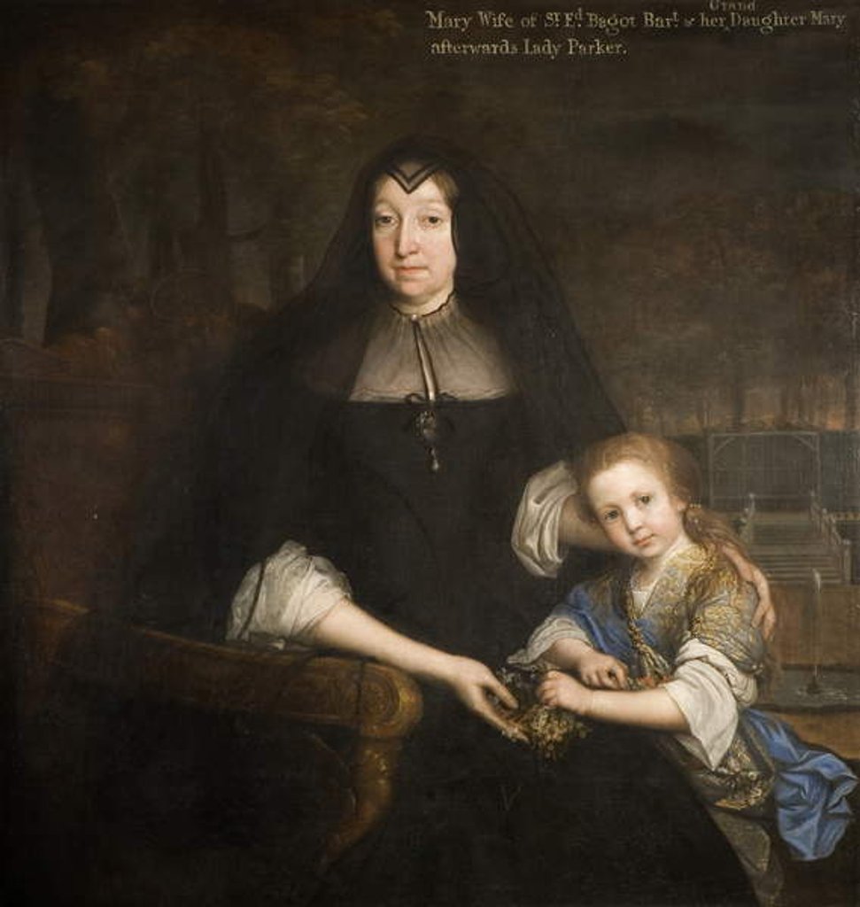 Detail of Lady Mary Bagot and her granddaughter Mary by John Michael Wright