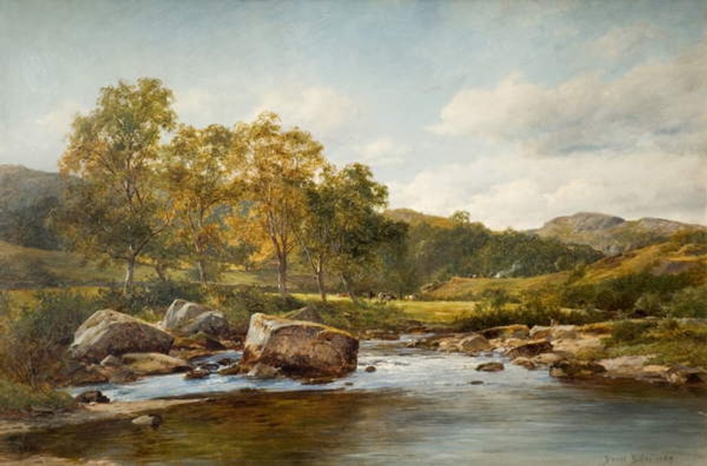 Detail of Stepping Stones on the river Llugwy, 1889 by David Bates