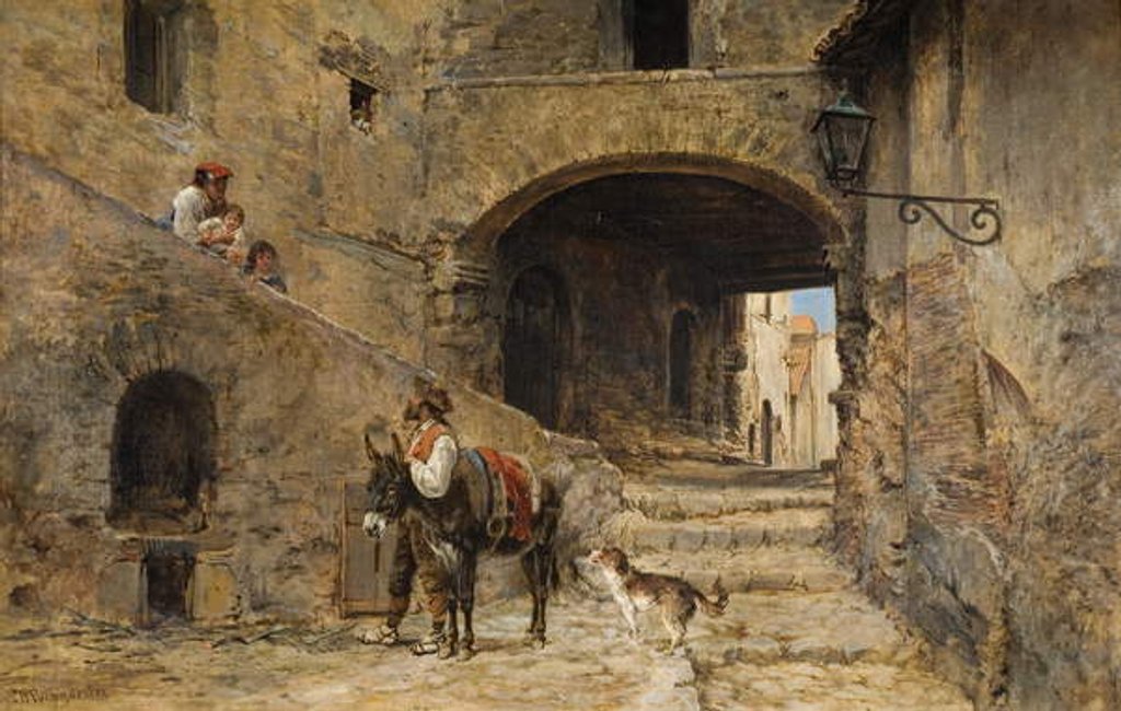 Detail of Anticoli Corrado on the Sabine Mountains, 1883 by Charles H. Poingdestre